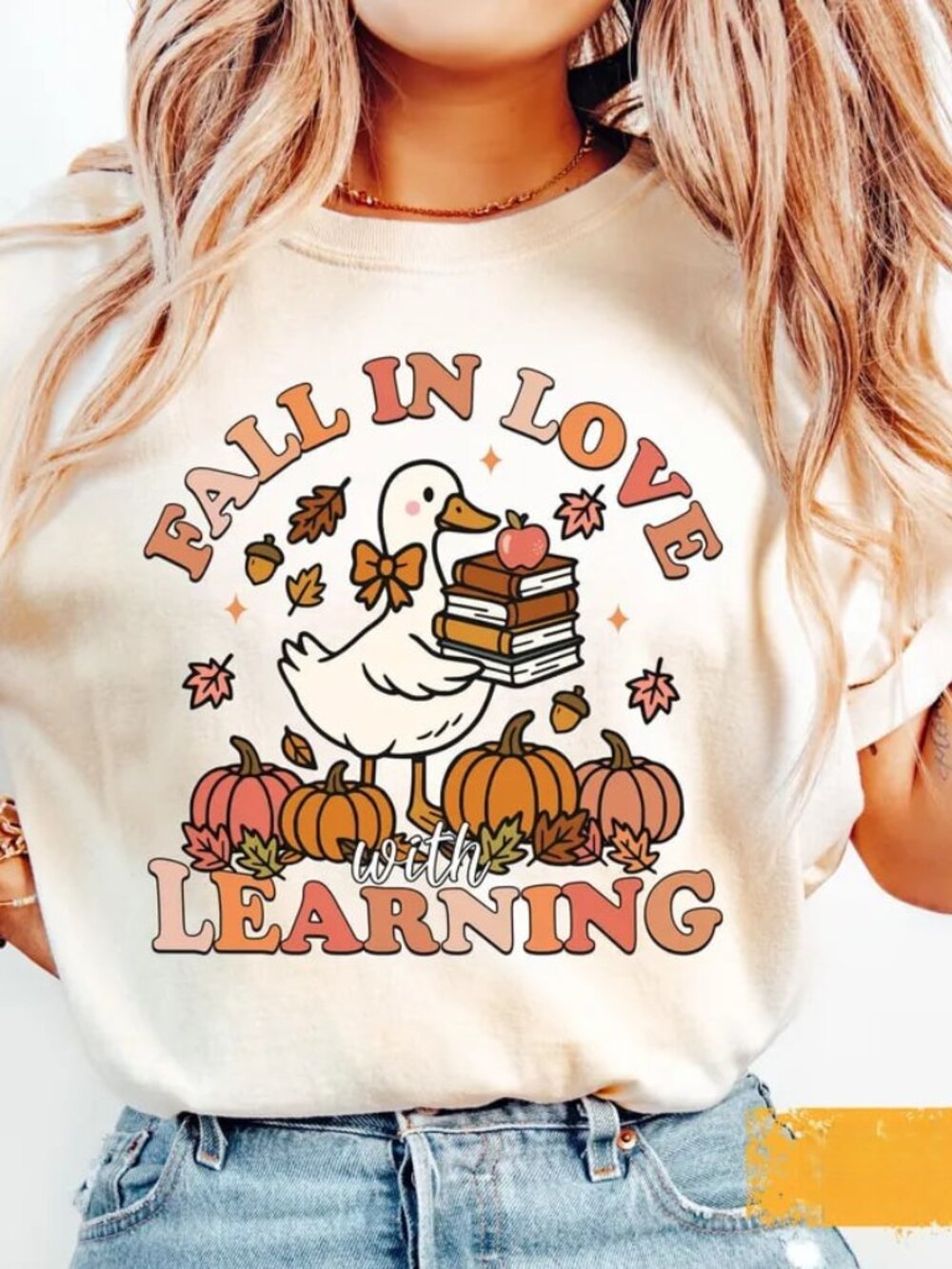 Fall In Love With Learning Shirt, Teacher Gift, Autumn Teacher Shirt